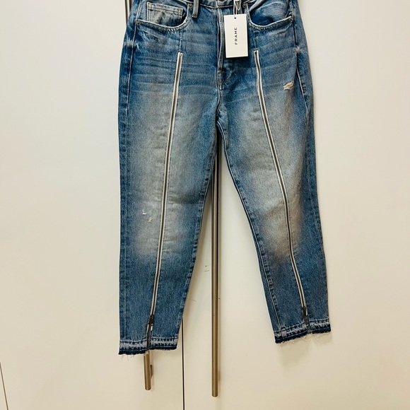 NWT Frame Denim Le Original Zip-Embellished Jeans MSRP $495 Size: 25 - Picture 2 of 16